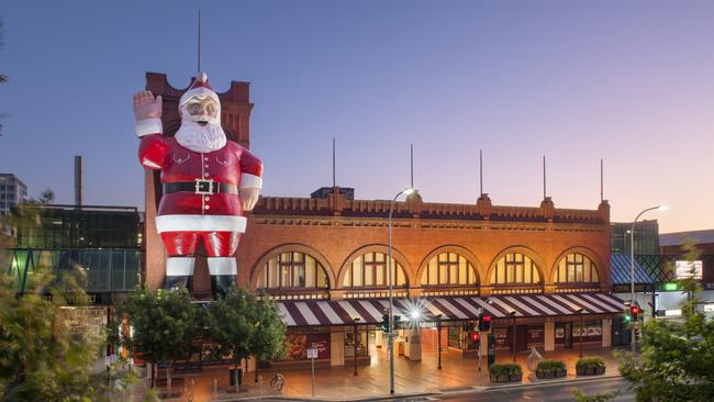 Giant Santa on the Adelaide Central Market.