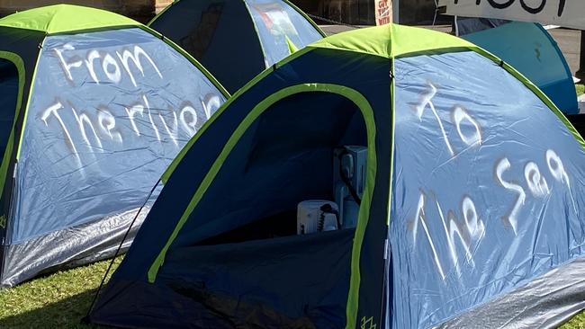 Sydney University students have setup a tent camp in support of Palestine.