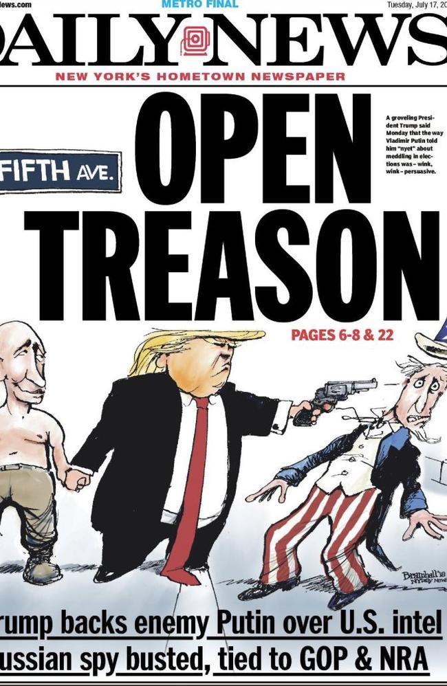 The fallout from Mr Trump’s remarkable display of weakness is just beginning. Picture: NY Daily News