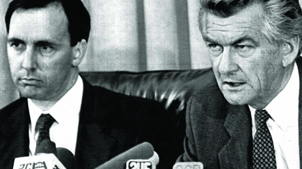 Paul Keating and Bob Hawke in 1983.