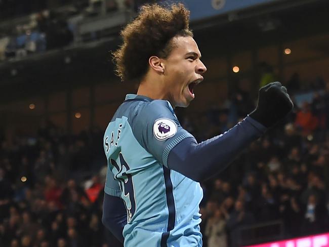 Leroy Sane celebrates.