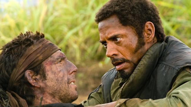 15/08/2008 WIRE: In this image released by Paramount Pictures, Ben Stiller, left, and Robert Downey Jr. are shown in a scene from, 