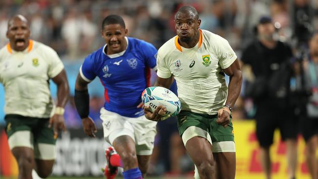 Winger Makazole Mapimpi scored two tries for South Africa. Picture: Getty Images