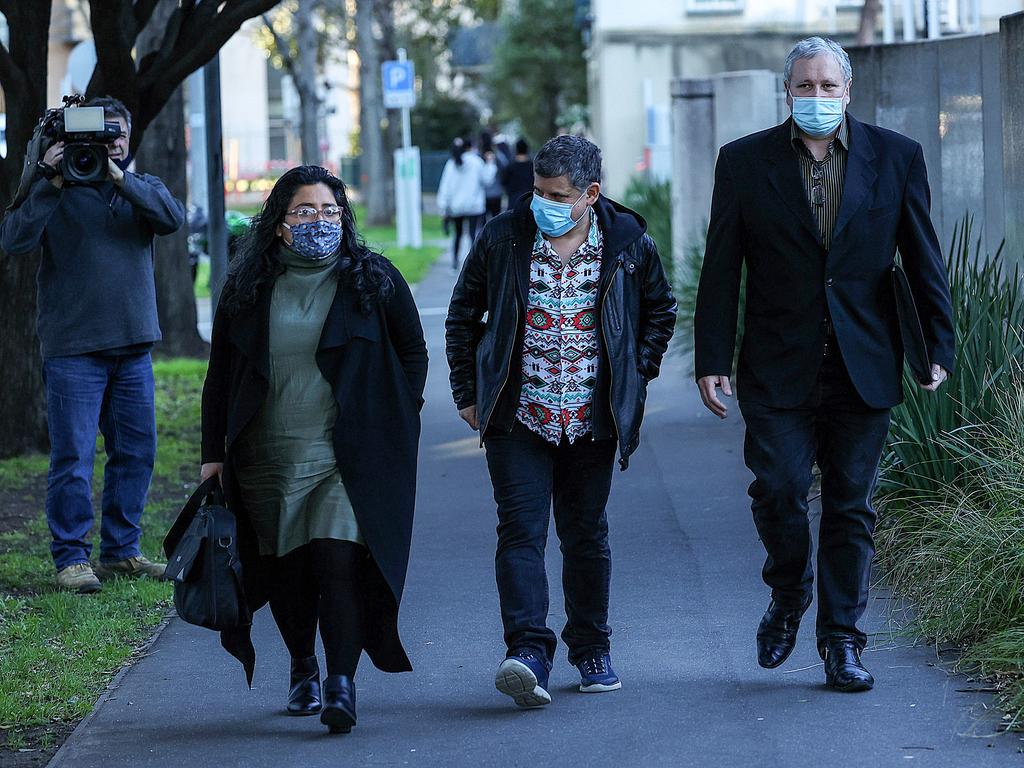 Ms James’s sons Adam and Mark at the 2021 Coroners Court inquest into their mother’s death. Picture: NewsWire / Ian Currie