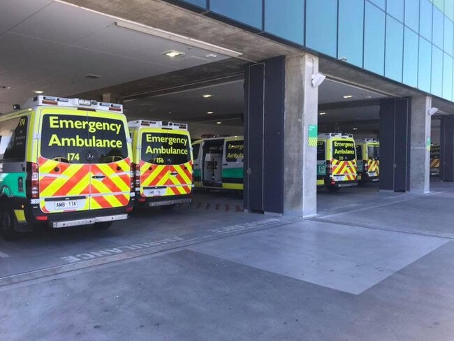 07-02-19 - Ambulances  ramping at Royal Adelaide Hospital. Supplied