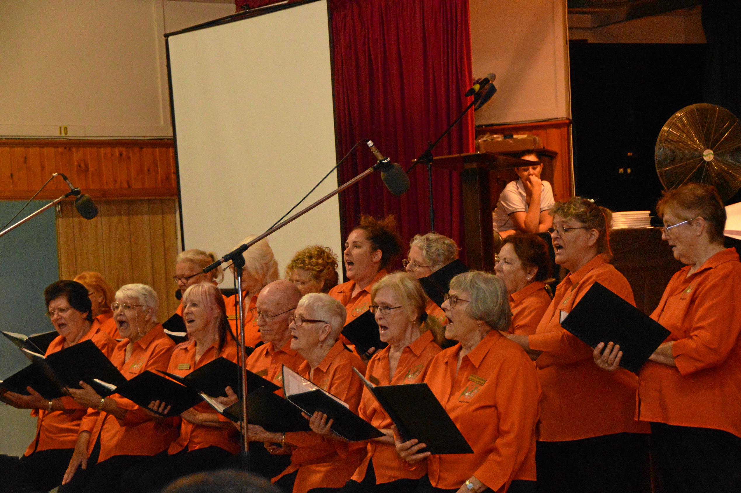 The Blackbutt Singers entertaining the crowd at the South Burnett Australia Day awards 2019. Picture: Claudia Williams