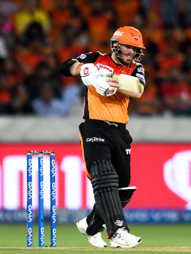 Sunrisers Hyderabad blaster David Warner. Picture: Noah Seelam/AFP