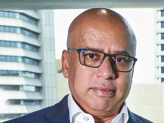 Sanjeev Gupta poses in his city office on the 10th floor of the EY  building in Adelaide Tuesday,October,22,2024.Picture Mark Brake