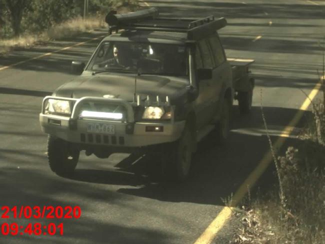 ANPR images of Greg Lynn driving on the Great Alpine Road the morning after the alleged murders. Picture: Supplied