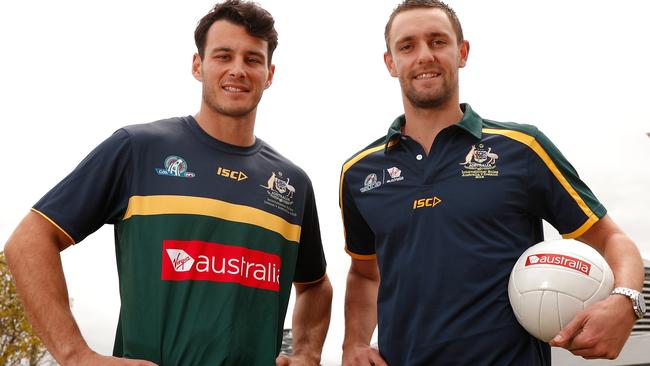 Australia added six players to the AFL’s International Rules squad on Thursday including former Crows forward Jack Gunston, right, and Kangaroos defender Robbie Tarrant. Picture: Getty Images