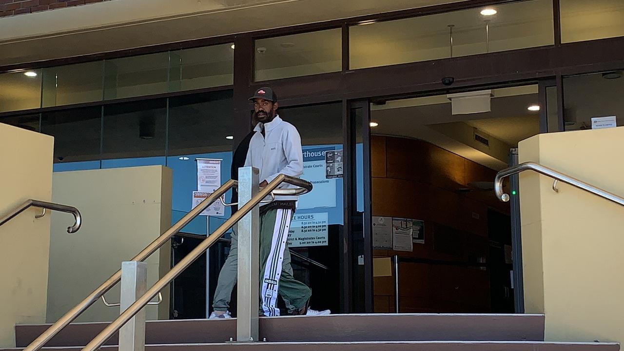 Edward Charles Fewquandie leaves Mackay courthouse after pleading guilty to animal negligence and other charges.