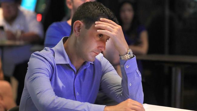 31st October 2020,  Queensland State election 2020 David Crisafulli watches the tally count intently as he holds on to his seat of BroadwaterPhoto: Scott Powick