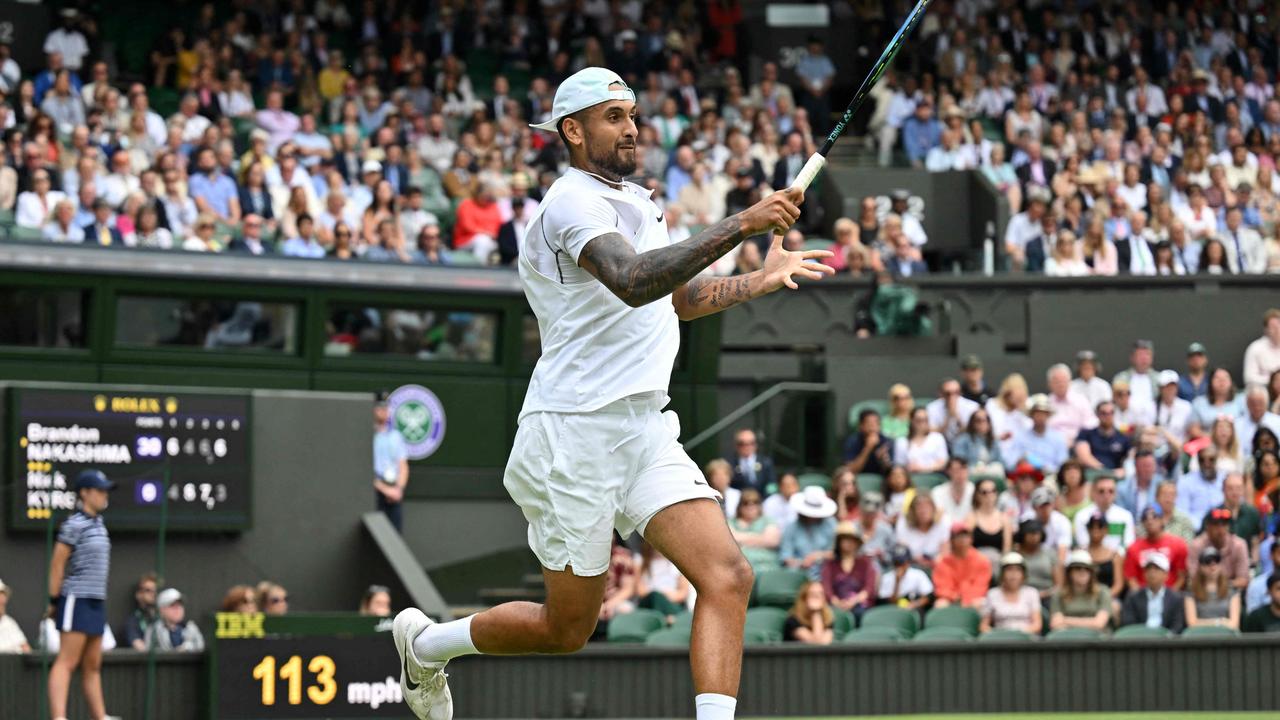 Nick Kyrgios is in fine form. (Photo by Glyn KIRK / AFP)