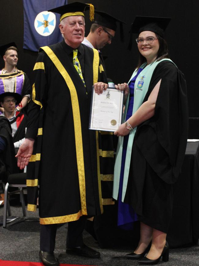 Madeline Kelliher graduated with a Bachelor of Nursing at the CQUniversity graduation ceremony in Bundaberg on December 14, 2023.