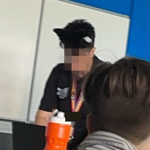 The teacher wearing the cat ears headband. Photo: Supplied