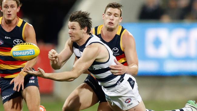 More recently, Dangerfield and Jenkins have been opponents on the field. Picture: AFL Media