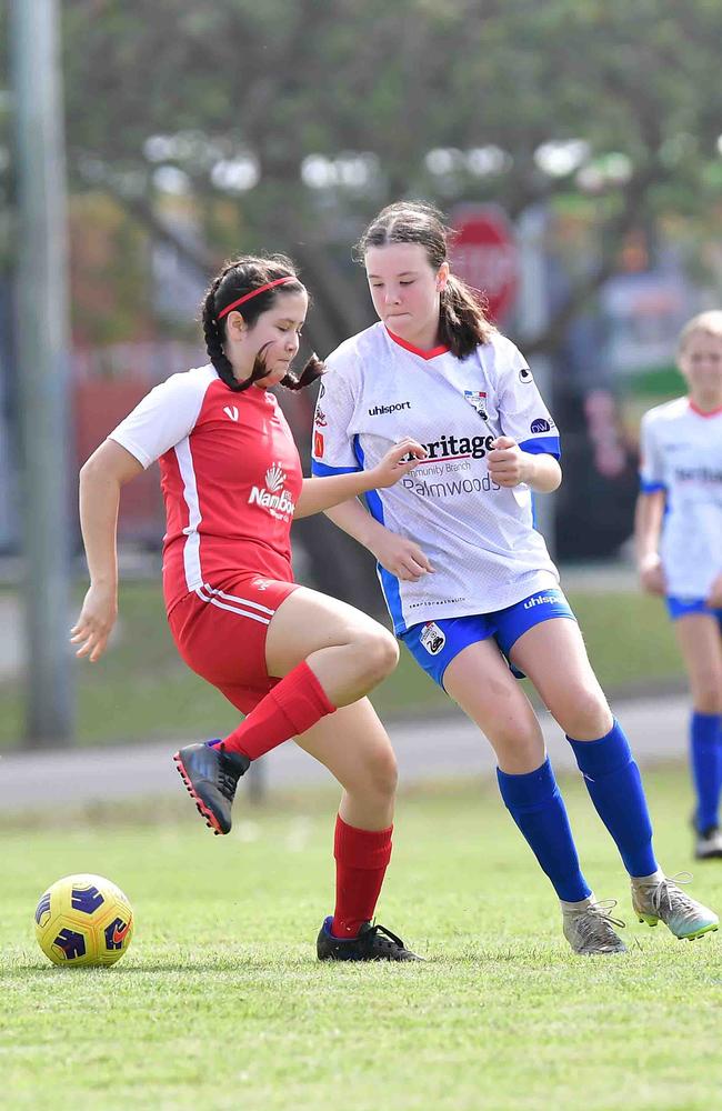 SOCCER: U 13 girls, Woombye V Nambour Yandina United. Picture: Patrick Woods.