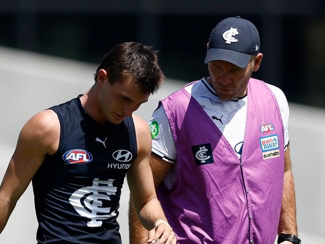 Smith tore his ACL in a pre-season clash this year. Picture: Michael Willson/AFL Photos via Getty Images