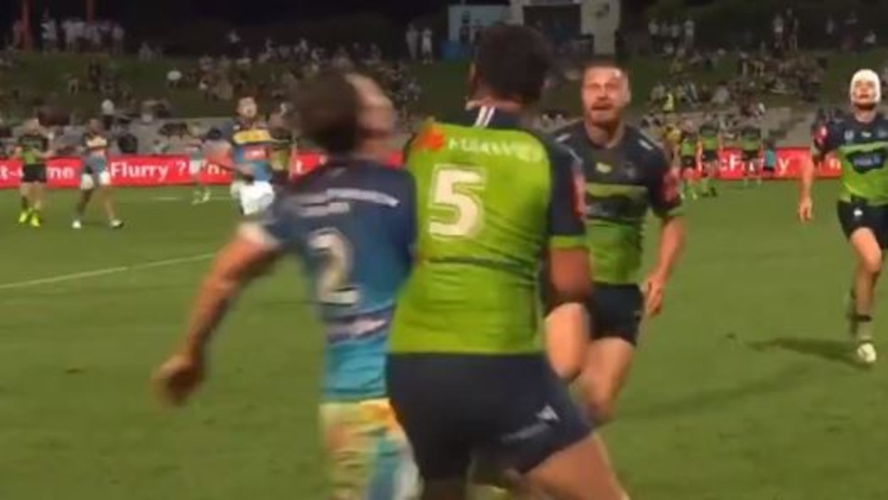 Has Jordan Rapana come up with the NRL's worst Captain's Challenge for this blatant escort on Anthony Don?