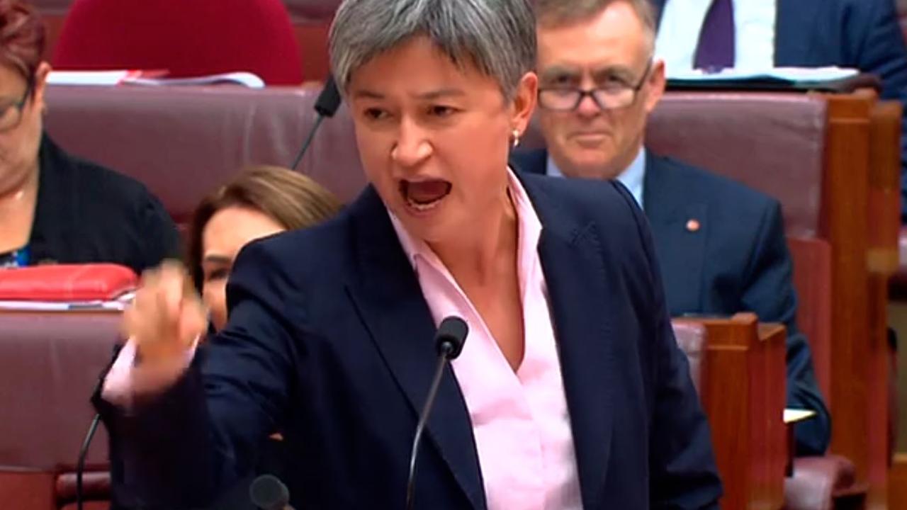 Penny Wong firing up in the Senate.