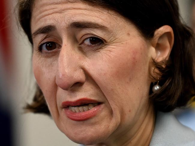 SYDNEY, AUSTRALIA - NewsWire Photos MARCH, 24, 2021: NSW Premier Gladys Berejiklian speaks to the media during a NSW flood update press conference in Sydney. Picture: NCA NewsWire/Bianca De Marchi