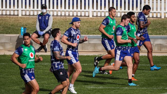 The New Zealand Warriors training in Tamworth. Picture: David Gray