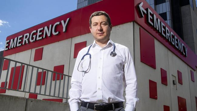 Melbourne anaesthetist Mark Suss says doctors were concerned not only about their risk of catching Covid-19 as the protection from transmission offered by their initial vaccinations wore off, but also spreading the virus to patients and their families. Picture: Aaron Francis