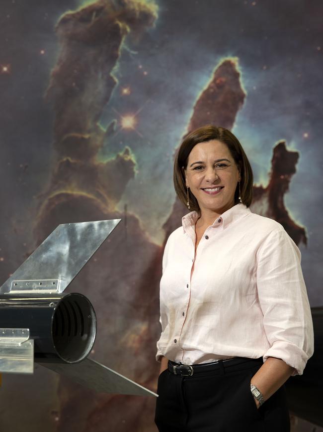 Queensland opposition leader Deb Frecklington launches the Queensland State election campaign at Gilmour Space, Helensvale, on the Gold Coast on Tuesday. Picture: Sarah Marshall