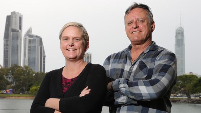 Gaven candidate Sharon Sewell and Currumbin candidate Glen Wadsworth. Picture Glenn Hampson