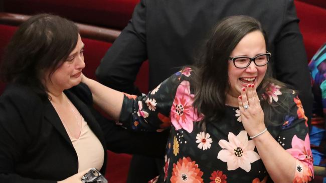 Harriet Shing MP reacts in Victorian Parliament. Picture: Scott Barbour/Getty Images