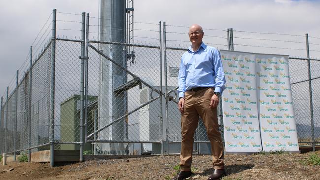 Optus regulatory and public affairs vice-president Andrew Sheridan visiting the site of a tower in Emu Vale.