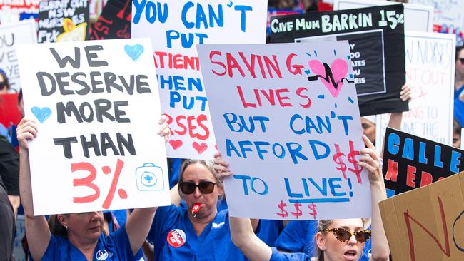 Nurses and midwives across NSW were ordered to stop their planned 26-hour, statewide industrial action. Picture: NewsWire / Gaye Gerard