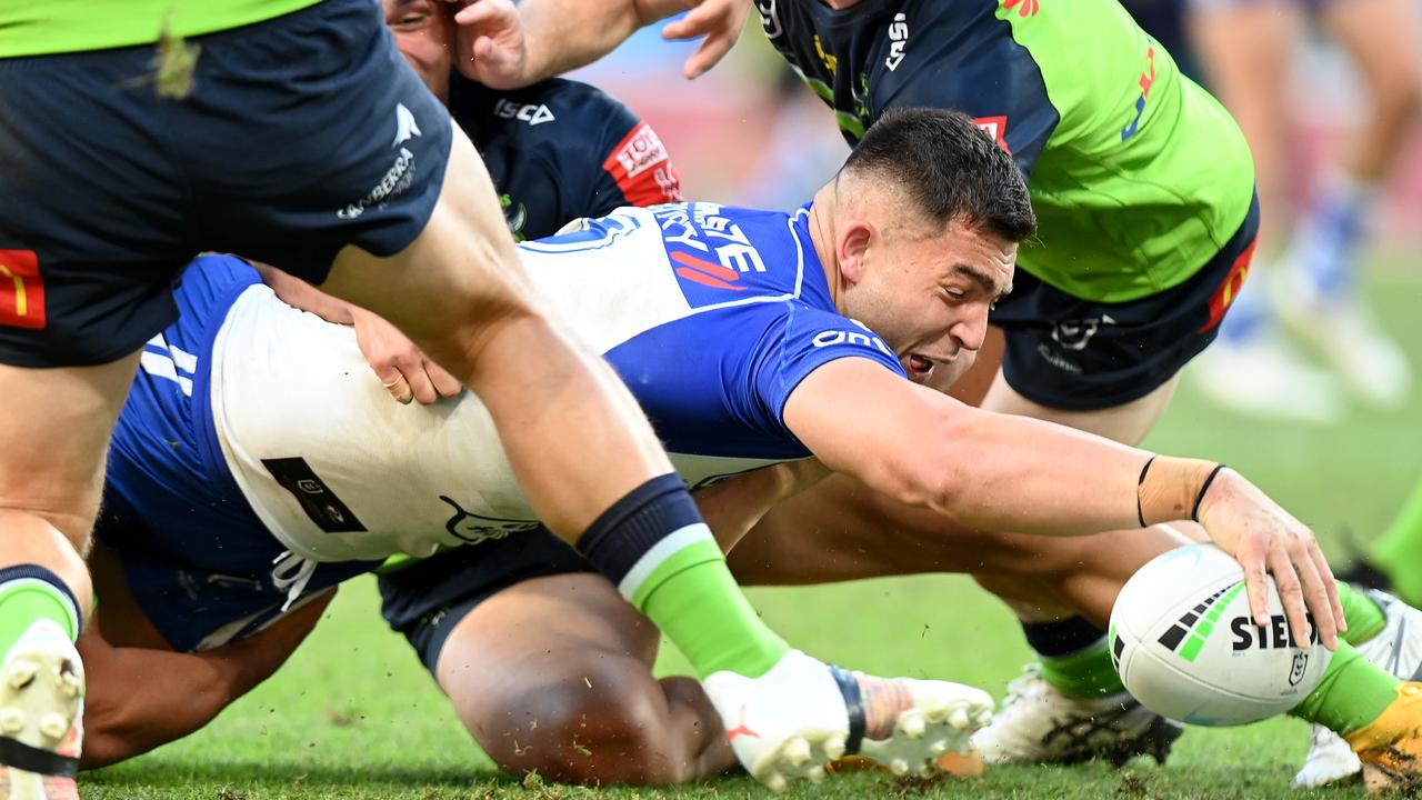 Bulldogs winger Nick Cotric could return to Canberra. Picture: Bradley Kanaris/Getty Images