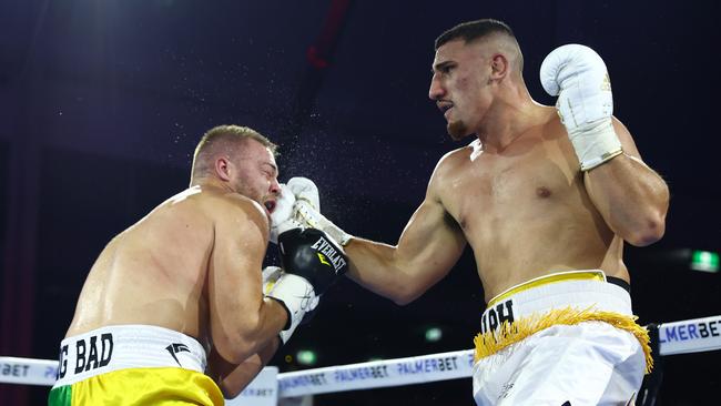 Justis Huni put on a boxing clinic against Joe Goodall. Picture: Chris Hyde/Getty