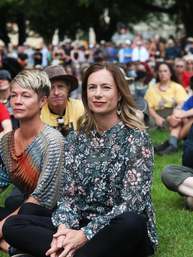 Tasmanian Labor leader Rebecca White. Change the Date/Invasion Day rally on Parliament Lawns, Hobart. Picture: Nikki Davis-Jones