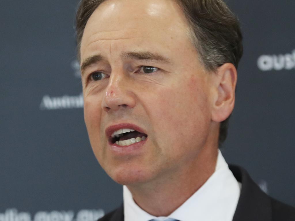 MELBOURNE, AUSTRALIA- NewsWire Photos JANUARY 3 2022: Federal Health Minister Greg Hunt holds a press conference in Mount Martha on the latest COVID situation. Picture: NCA NewsWire/ David Crosling