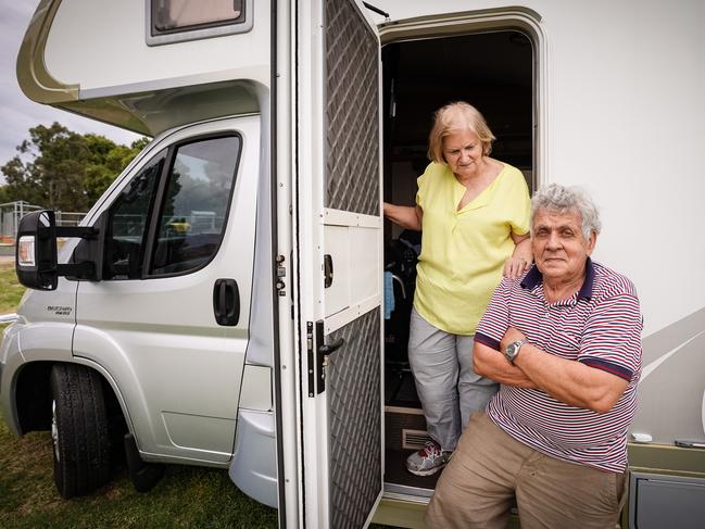 Safety Beach couple Dale and Les Harrigan have been waiting to get into NSW to visit their daughter and grandchildren in Sydney. Photo: Simon Dallinger