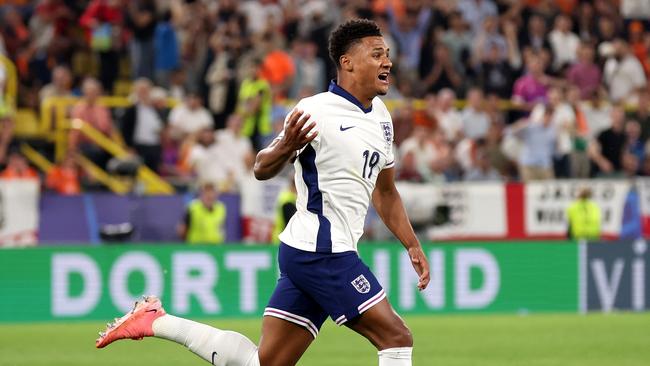 Ollie Watkins of England celebrates scoring his team's second goal. (Photo by Alex Livesey/Getty Images)