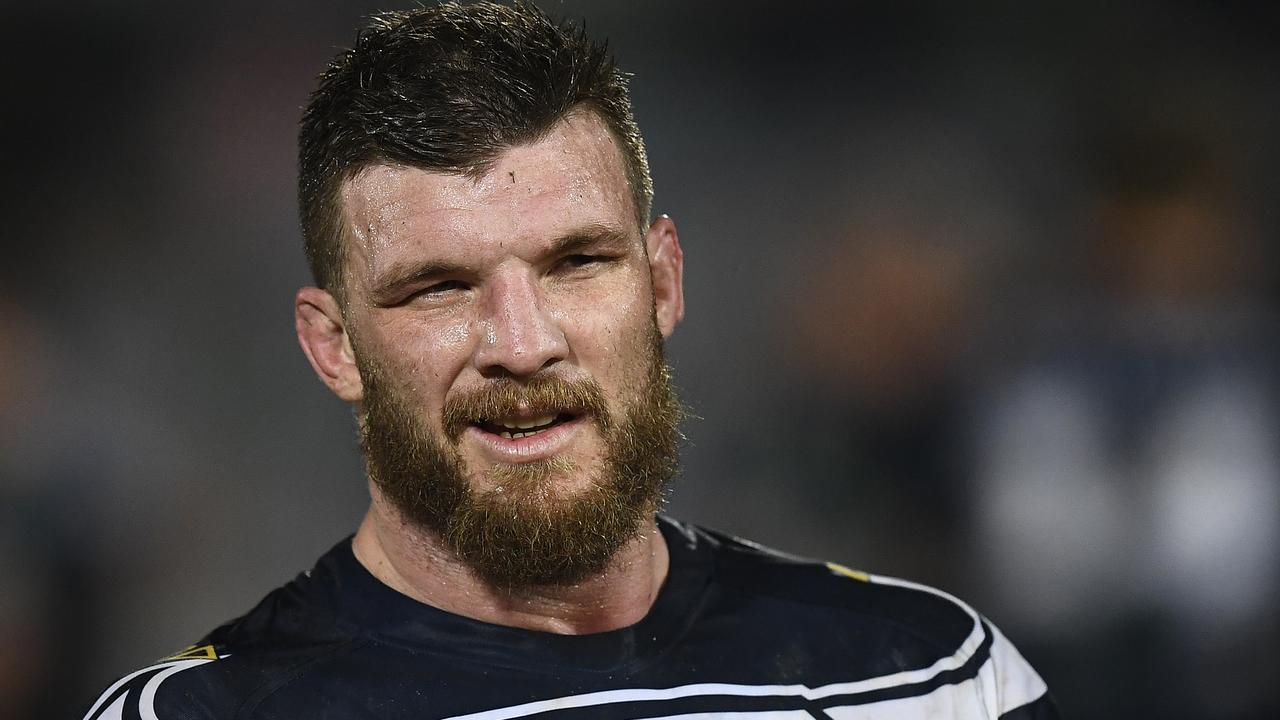 Josh McGuire has come under fire once again for putting his hands on players faces. It’s the third time this year he has been accused of eye-gouging. Photo: Ian Hitchcock/Getty Images
