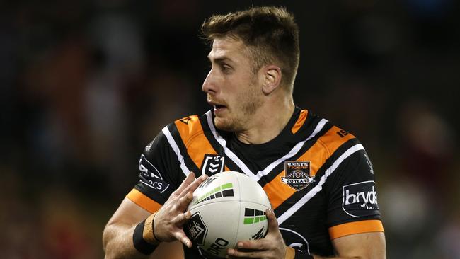 Paul Momirovski has said his goodbyes to Wests Tigers teammates on several occasions but his swap move to the Storm now appears unlikely to go ahead. Picture: AAP