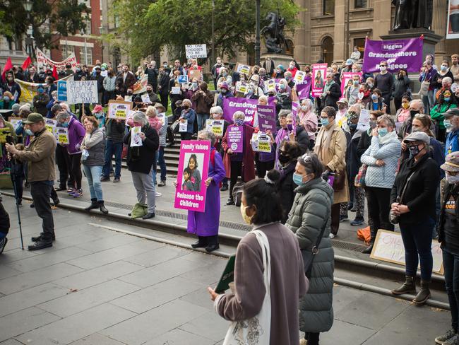 Protesters gathered in Melbourne in June last year to call for the family to be returned to Biloela. Picture: NCA NewsWire / Paul Jeffers