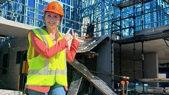 Housing Minister Meaghan Scanlon at the site of a social housing development in Nerang, which is within her Gaven electorate.