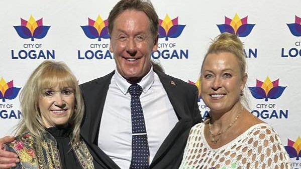 Logan mayor Darren Power with wife Lynne. left, and Olympian and motivational speaker Lisa Curry-Kenny, this month. Picture: Facebook