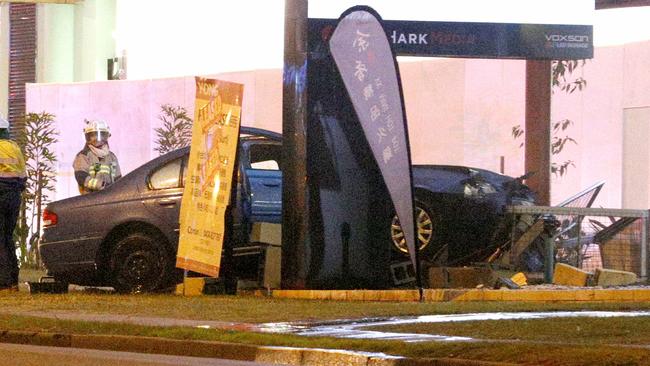 A car has ruptured a gas main near the intersection of Mains Rd and McCullough St, Sunnybank. Picture: Steve Pohlner