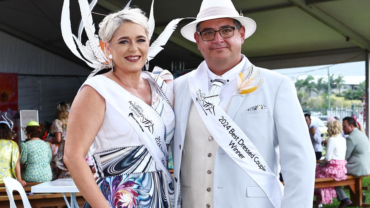 Angelique Dibella and Peter Dibella won the Best Dressed Couple at Cairns Amateurs Cup Day, the final day of the Cairns Amateurs racing carnival, held at the Cairns Jockey Club, Cannon Park. Picture: Brendan Radke