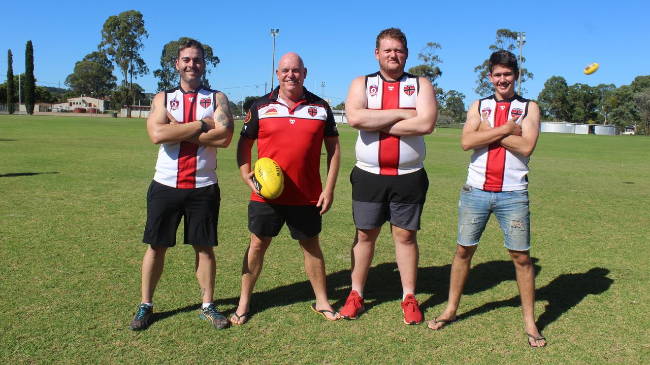 Vice-captain Daniel Clacy, men's coach Andrew Foley, captain Brad Pressnell and vice-captain Matthew Patroni. Photo: Laura Blackmore