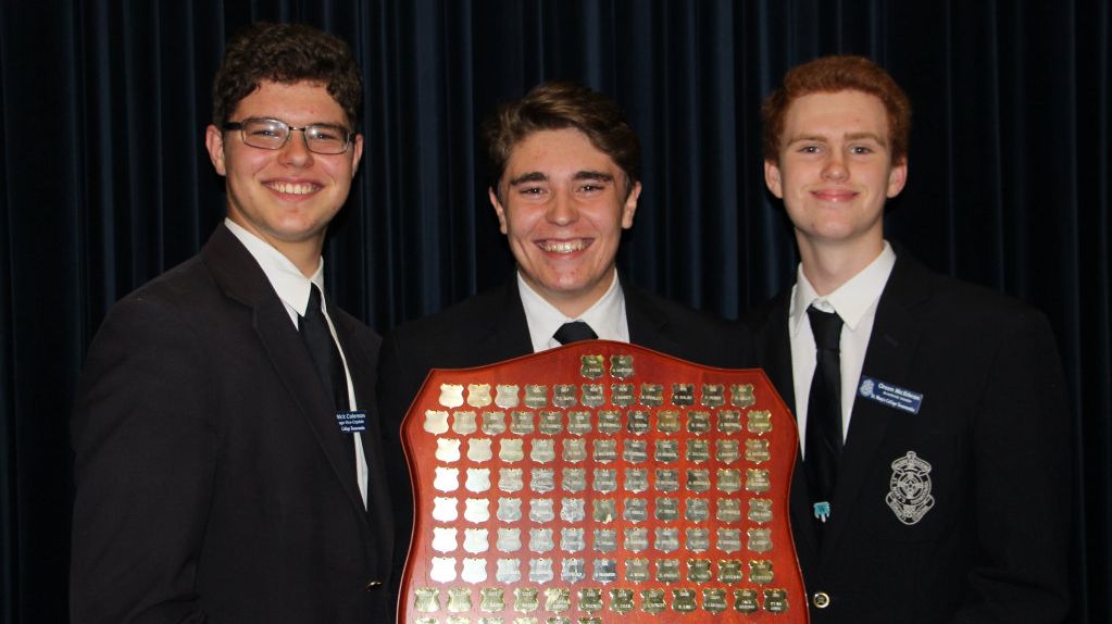 St Mary's College Dux of the year finalists are (from left) Orson McErlean, Matthew Armanasco and Patrick Coleman. Picture: Contributed