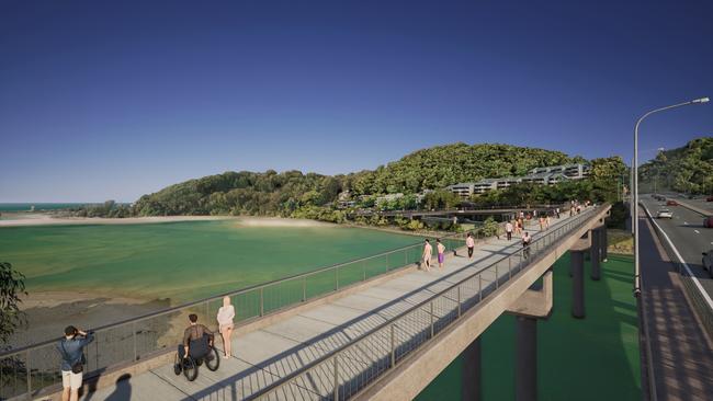 First look close up, a new pedestrian bridge proposed for Currumbin Creek.