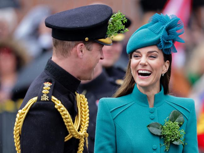 Prince William and Princess Catherine, Princess of Wales during their visit to the 1st Battalion Irish Guards for their St Patrick’s Day Parade last year. Picture: AFP