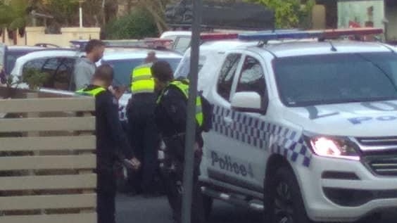 A machete-wielding man frightened North Richmond residents outside the troubled injecting room on Thursday. Picture: Supplied